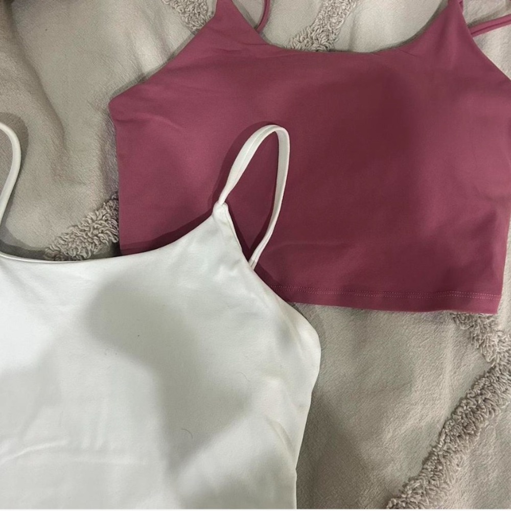 Pink and White Crop Tops